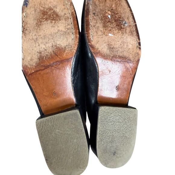 Rachel Comey Brie Black Leather Mules Women’s Size 6 Block Heel Slip On - Picture 12 of 13